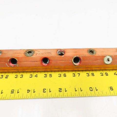 Pamark 16 Port Pneumatic Bar Manifold Aluminum Red 18-1/2" OAL 1/4" NPT