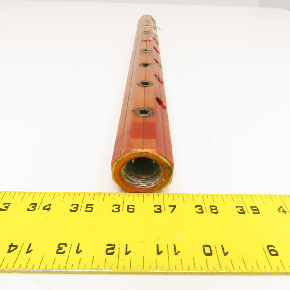 Pamark 16 Port Pneumatic Bar Manifold Aluminum Red 18-1/2" OAL 1/4" NPT