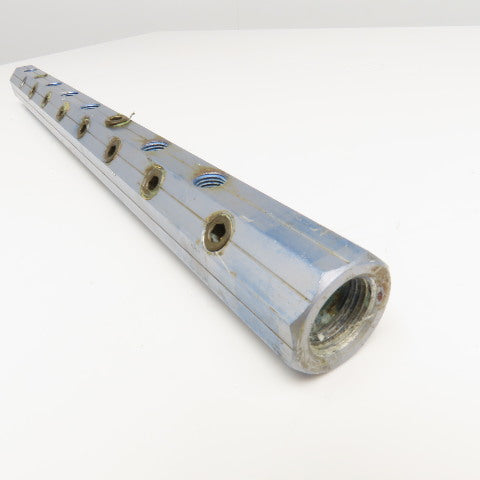 Pamark 16 Port Pneumatic Bar Manifold Aluminum Blue 18-1/2" OAL 1/4" NPT