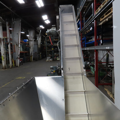 Kaps-All FS-BX 8" x 84" Belt Hopper Bulk Parts Pneumatic Elevator Conveyor