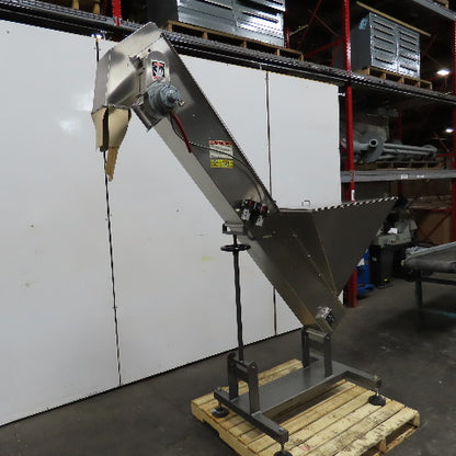 Kaps-All FS-BX 8" x 84" Belt Hopper Bulk Parts Pneumatic Elevator Conveyor