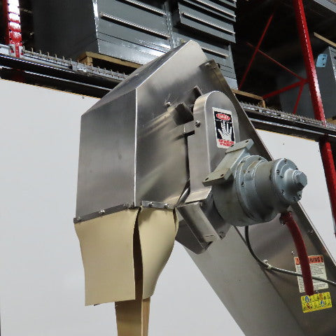 Kaps-All FS-BX 8" x 84" Belt Hopper Bulk Parts Pneumatic Elevator Conveyor