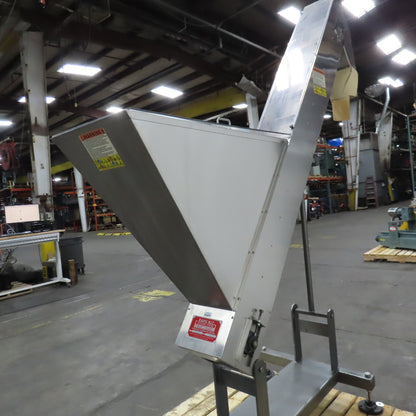 Kaps-All FS-BX 8" x 84" Belt Hopper Bulk Parts Pneumatic Elevator Conveyor