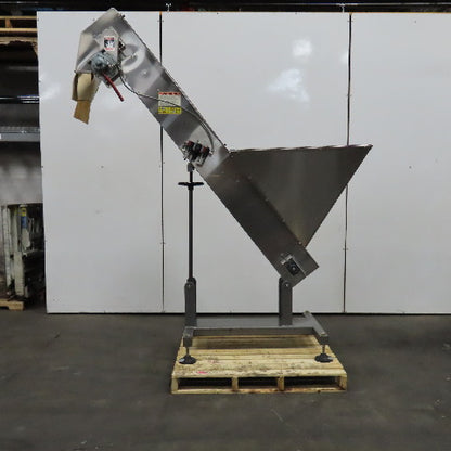 Kaps-All FS-BX 8" x 84" Belt Hopper Bulk Parts Pneumatic Elevator Conveyor