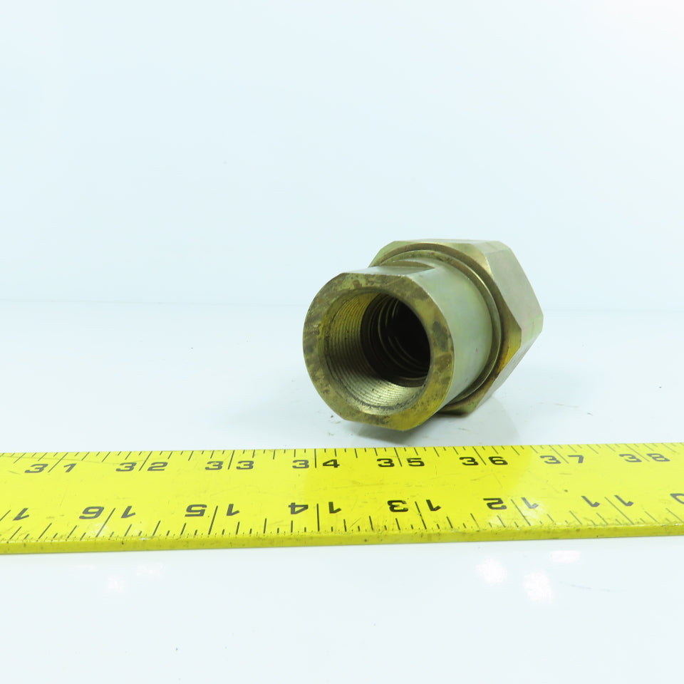 2" BSPP Female Swivel x 1-1/4" NPT Female Inline Reducing Check Valve