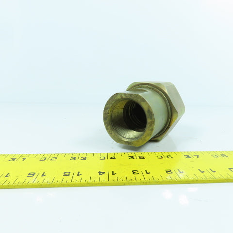 2" BSPP Female Swivel x 1-1/4" NPT Female Inline Reducing Check Valve