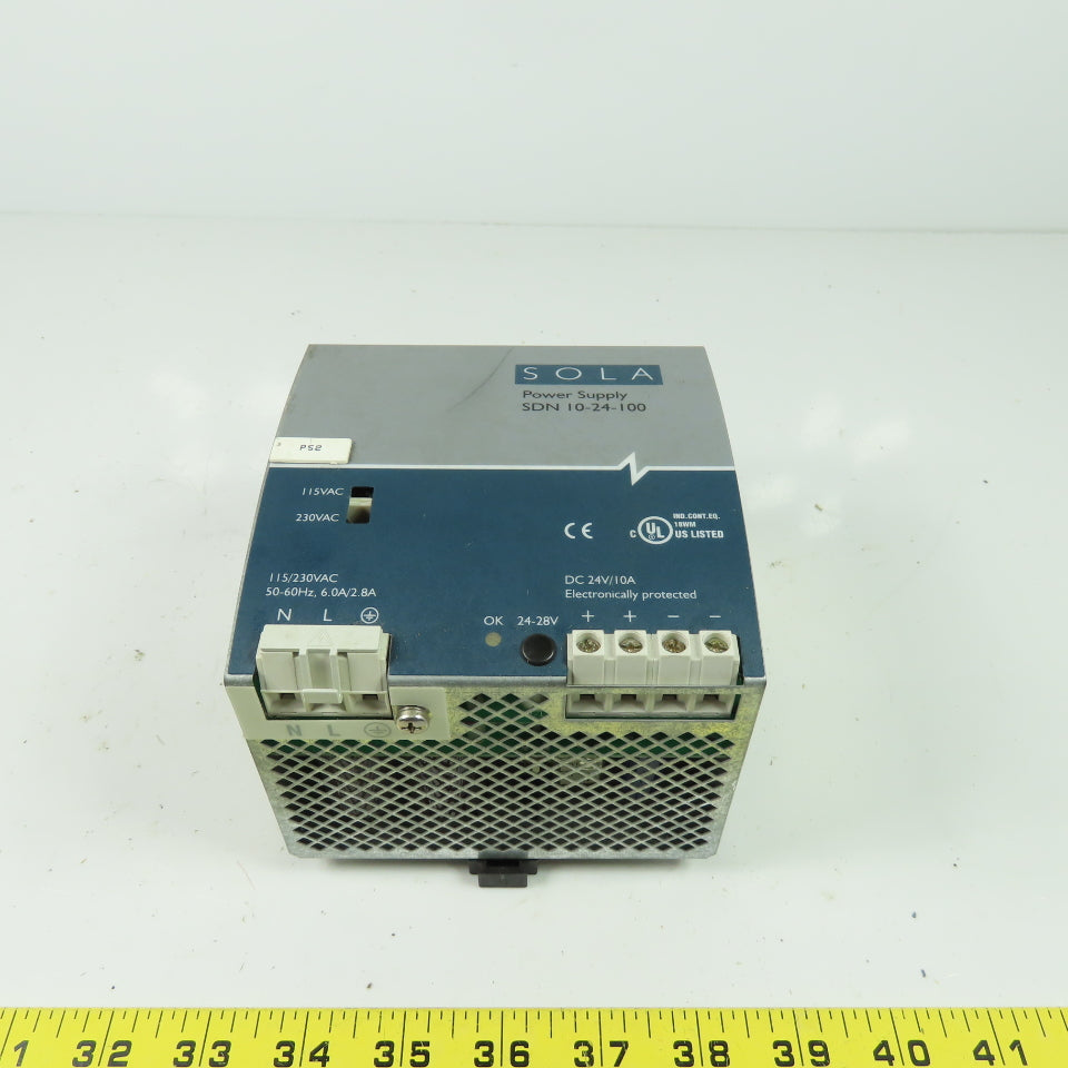 SOLA SDN 10-24-100 Power Supply 115/230VAC 24VDC 10A