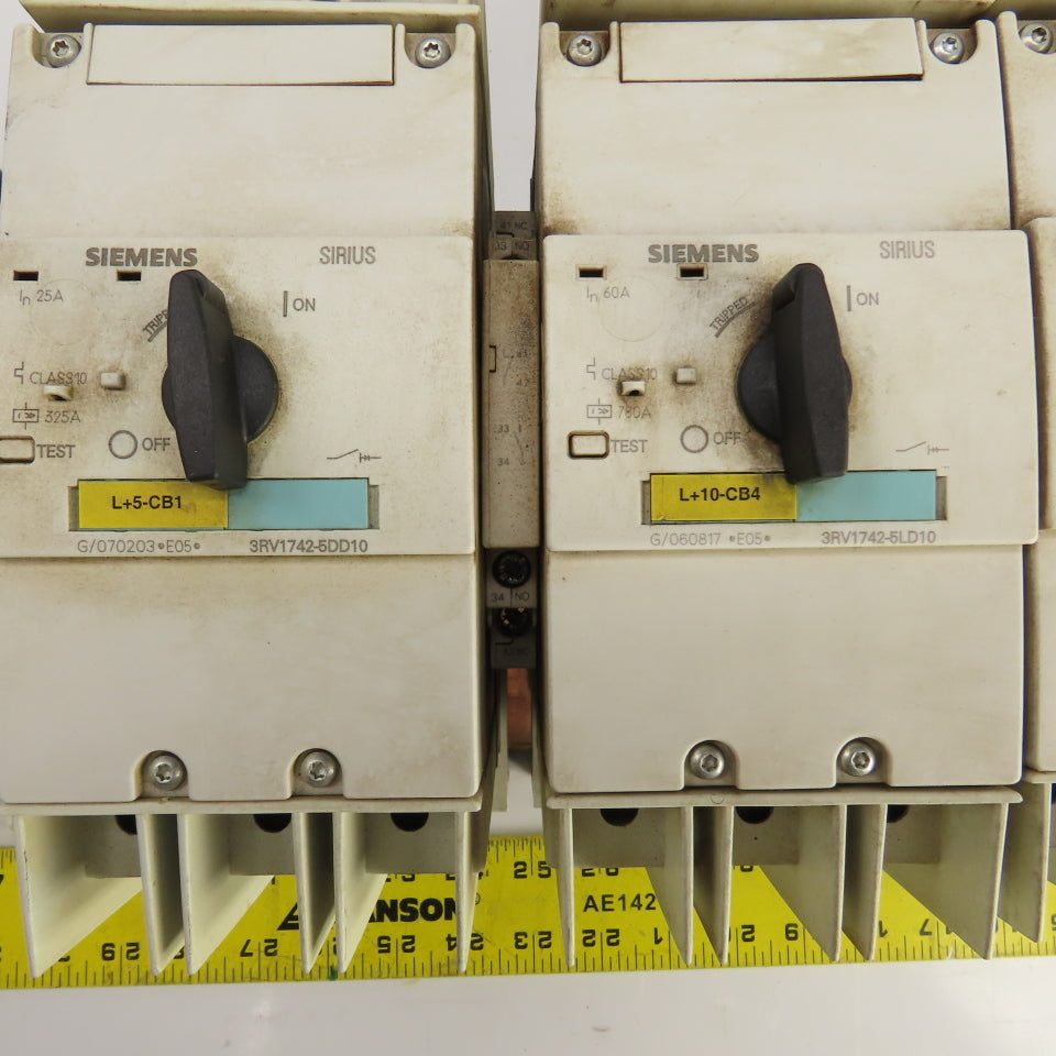 Siemens 3RV1742-5LD10 3RV1742-5DD10 Busbar Mounted Motor Circuit Breaker Assy.