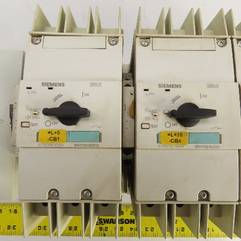 Siemens 3RV1742-5DD10 3RV1742-5LD10 Busbar Mounted Motor Circuit Breaker Assy.