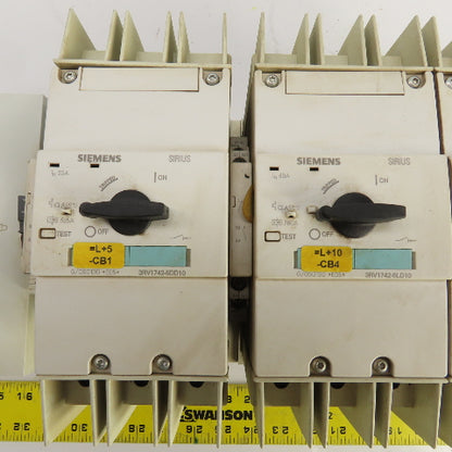Siemens 3RV1742-5DD10 3RV1742-5LD10 Busbar Mounted Motor Circuit Breaker Assy.