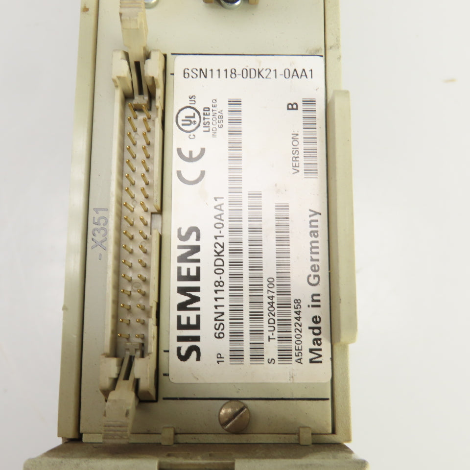 Siemens 6SN1118-0DK21-0AA1 Ver B Simodrive 6SN1123-1AB00-0AA1 LT Modul Int 2X15A
