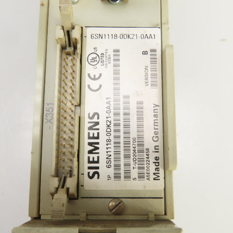 Siemens 6SN1118-0DK21-0AA1 Ver B Simodrive 6SN1123-1AB00-0AA1 LT Modul Int 2X15A