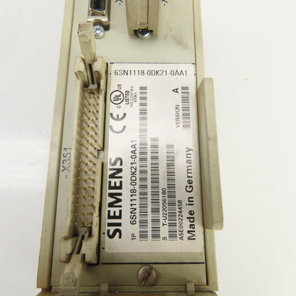 Siemens 6SN1118-0DK21-0AA1 Ver A Simodrive 6SN1123-1AB00-0AA1 LT Modul Int 2X15A
