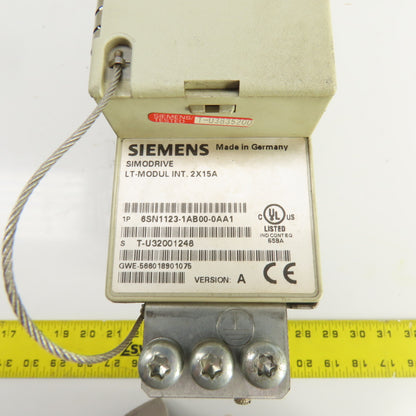 Siemens 6SN1118-0DK21-0AA1 Ver A Simodrive 6SN1123-1AB00-0AA1 LT Modul Int 2X15A
