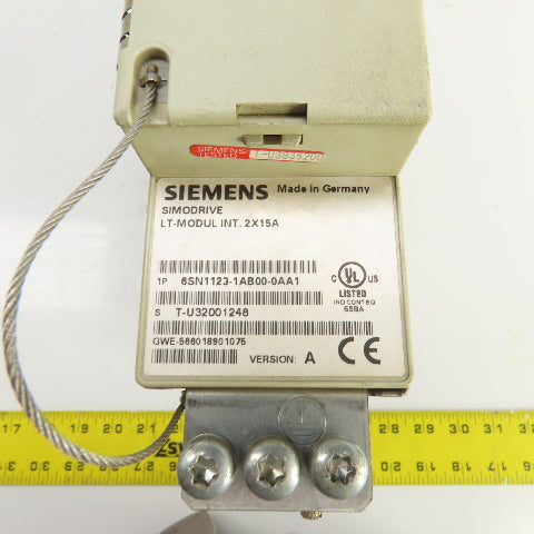 Siemens 6SN1118-0DK21-0AA1 Ver A Simodrive 6SN1123-1AB00-0AA1 LT Modul Int 2X15A