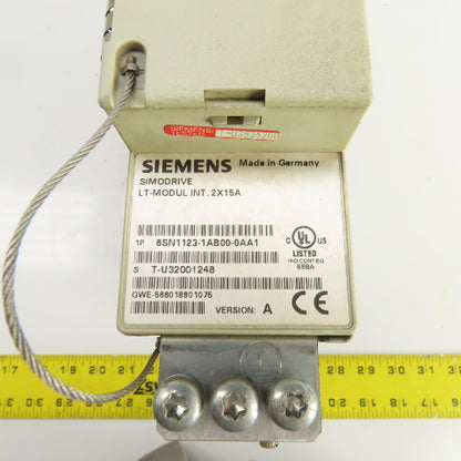 Siemens 6SN1118-0DK21-0AA1 Ver A Simodrive 6SN1123-1AB00-0AA1 LT Modul Int 2X15A