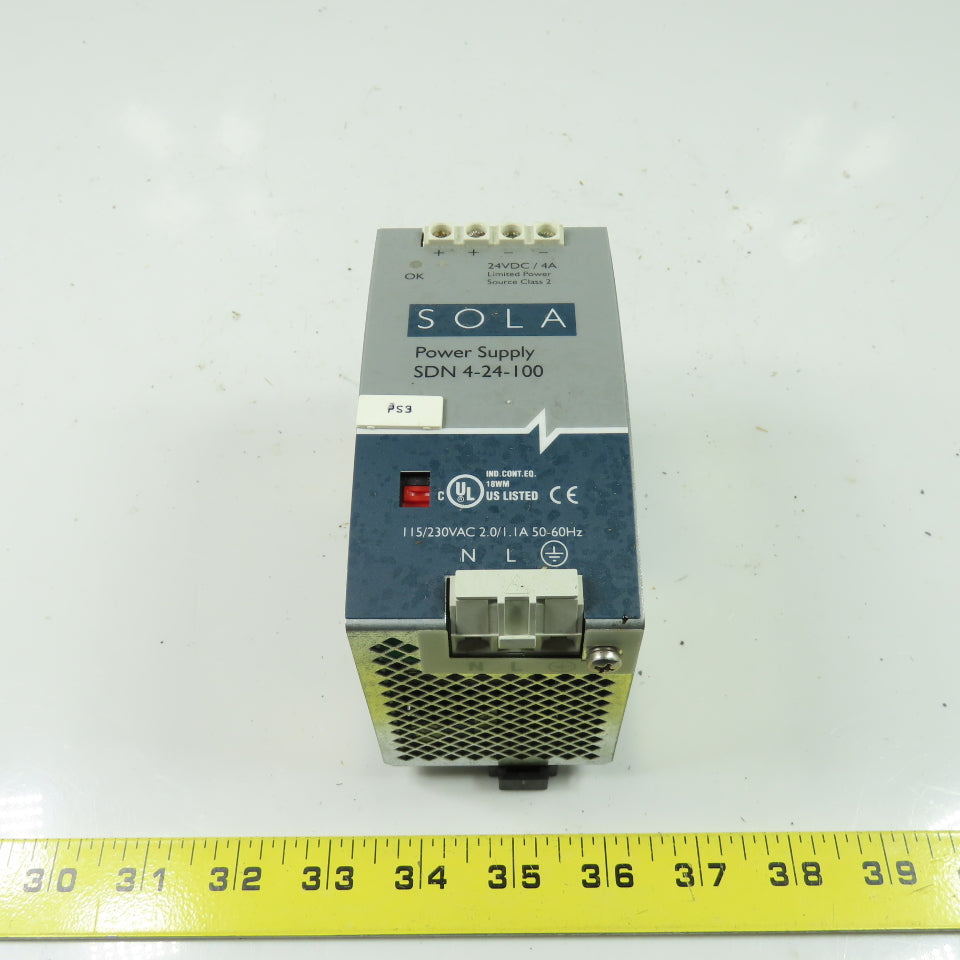 Sola SDN 4-24-100 Power Supply 115-230VAC 24VDC 4A