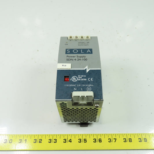Sola SDN 4-24-100 Power Supply 115-230VAC 24VDC 4A