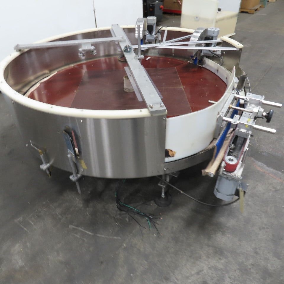 Rotating Bottle Upright Unscrambling Conveyor Turntable 65" Bowl 1Ph & 3Ph
