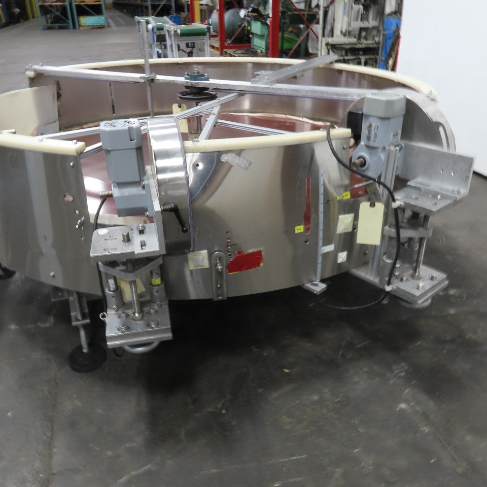 Rotating Bottle Upright Unscrambling Conveyor Turntable 65" Bowl 1Ph & 3Ph