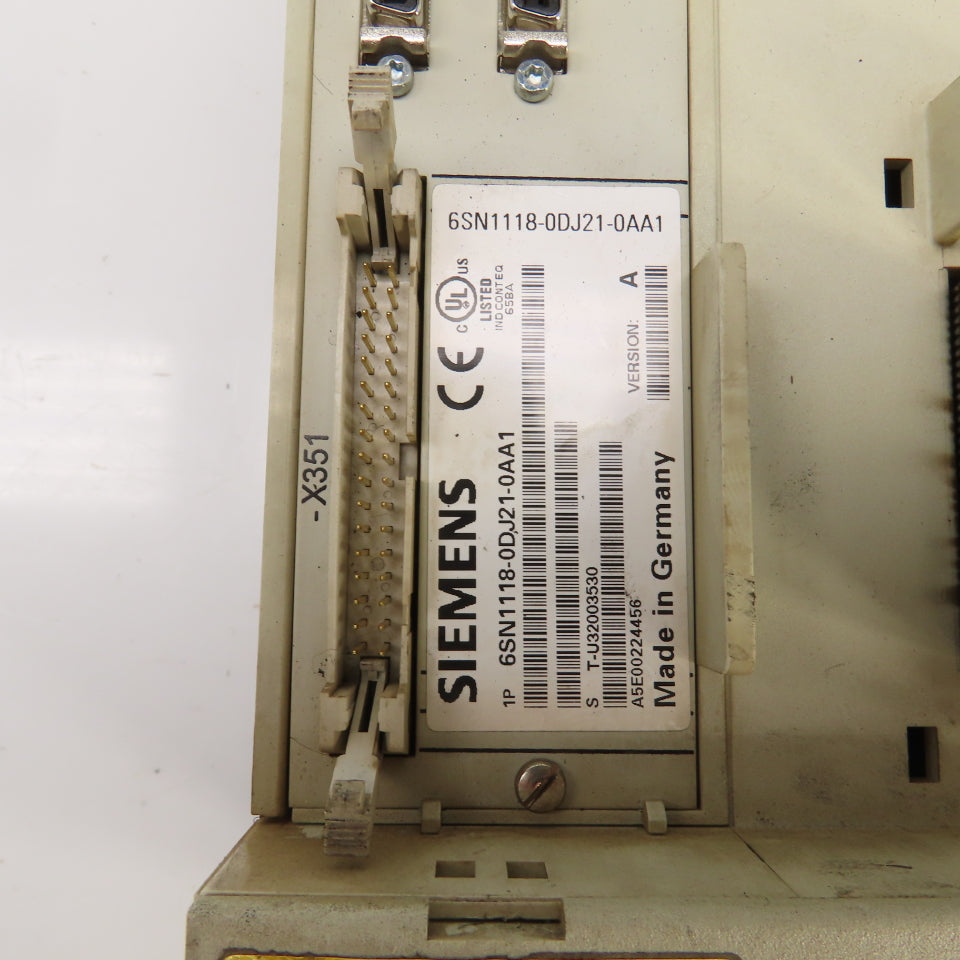 Siemens 6SN1118-0DJ21-0AA1 Ver A Simodrive 6SN1123-1AA00-0DA1 LT-Modul Int 80A