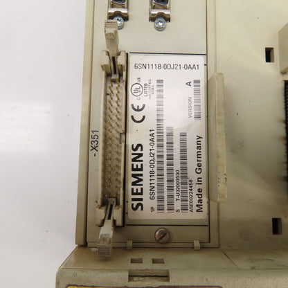 Siemens 6SN1118-0DJ21-0AA1 Ver A Simodrive 6SN1123-1AA00-0DA1 LT-Modul Int 80A