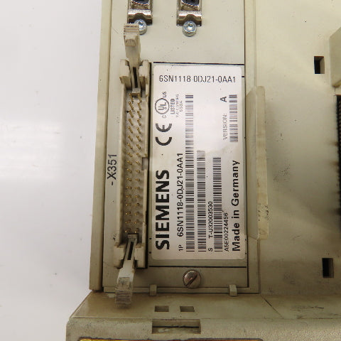 Siemens 6SN1118-0DJ21-0AA1 Ver A Simodrive 6SN1123-1AA00-0DA1 LT-Modul Int 80A
