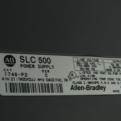 Allen Bradley SLC 500 Power Supply 10 Slot Chassis Rack Ser C