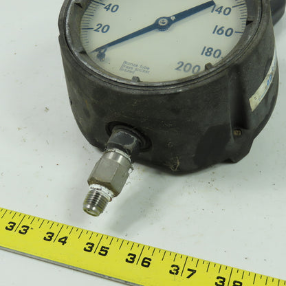 Ashcroft 200PSI Duragauge Pressure Gauge Back Mount Bronze Tube Brass Socket