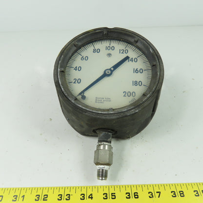 Ashcroft 200PSI Duragauge Pressure Gauge Back Mount Bronze Tube Brass Socket