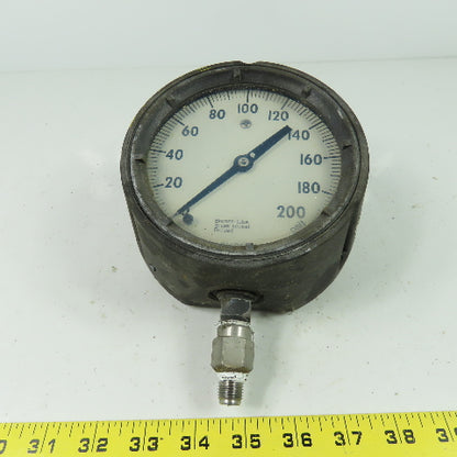 Ashcroft 200PSI Duragauge Pressure Gauge Back Mount Bronze Tube Brass Socket