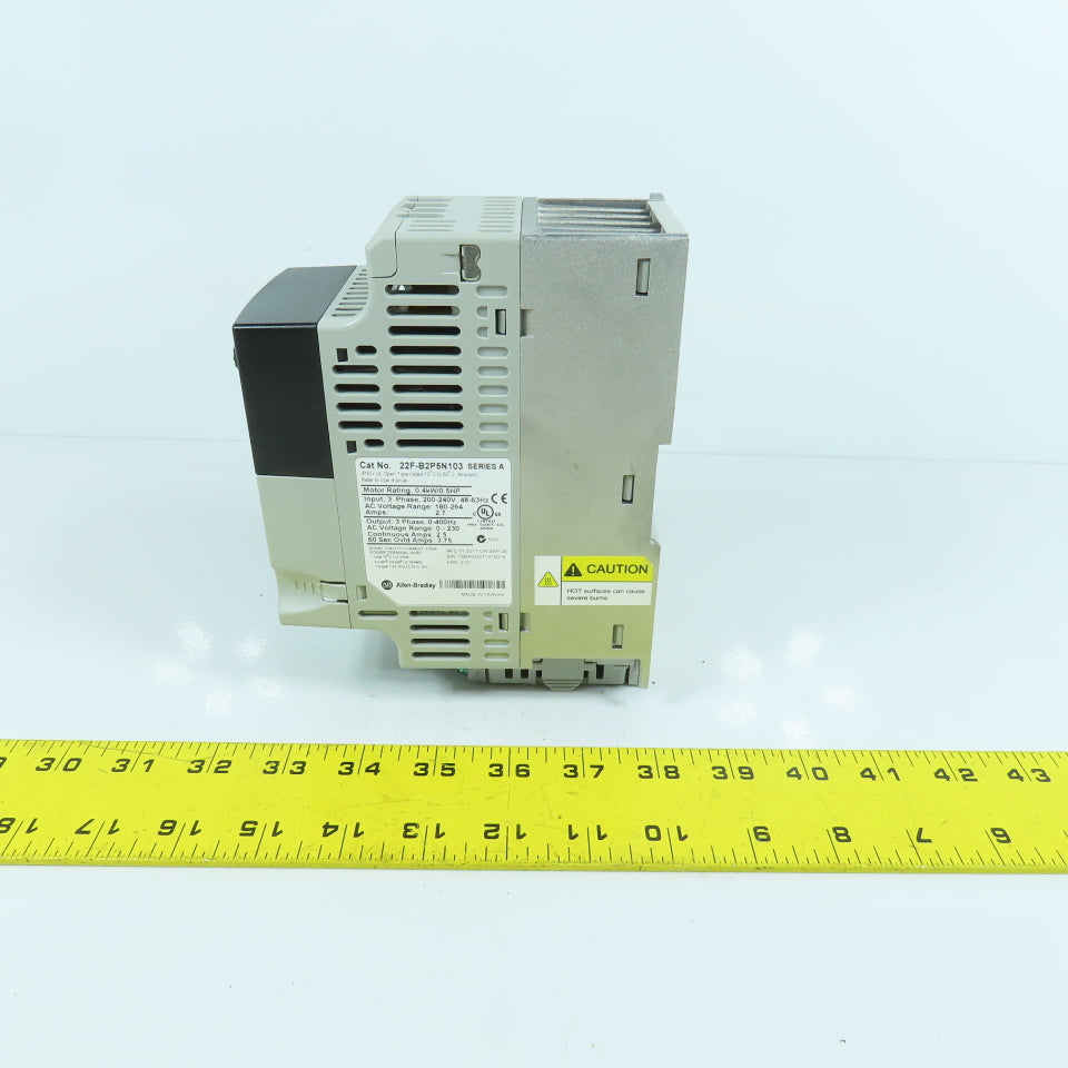 Allen Bradley 22F-B2P5N103 Ser A 0.5HP 0.4kW AC Drive 240V 3PH In 0-230V 3PH Out