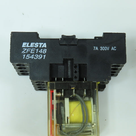Elesta SFR143 Relay 24V DC & Base ZFE148 154391 Lot Of 7