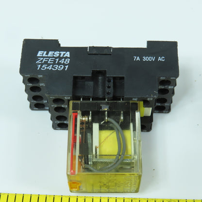 Elesta SFR143 Relay 24V DC & Base ZFE148 154391 Lot Of 7