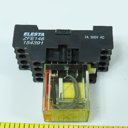 Elesta SFR143 Relay 24V DC & Base ZFE148 154391 Lot Of 7