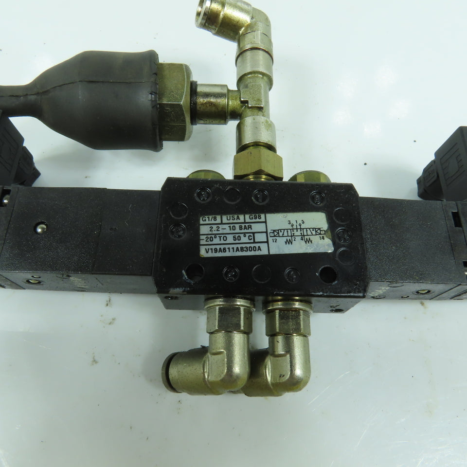 Norgren V19A611AB300A 5/3 Pos Double Solenoid Pneumatic Valve 24V DC Coil 10 Bar