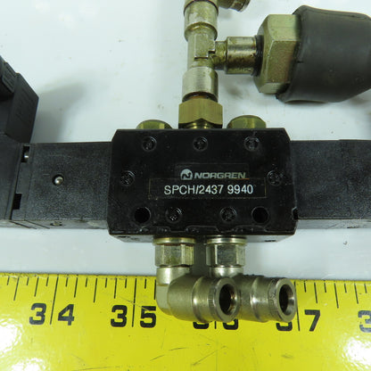 Norgren V19A611AB300A 5/3 Pos Double Solenoid Pneumatic Valve 24V DC Coil 10 Bar