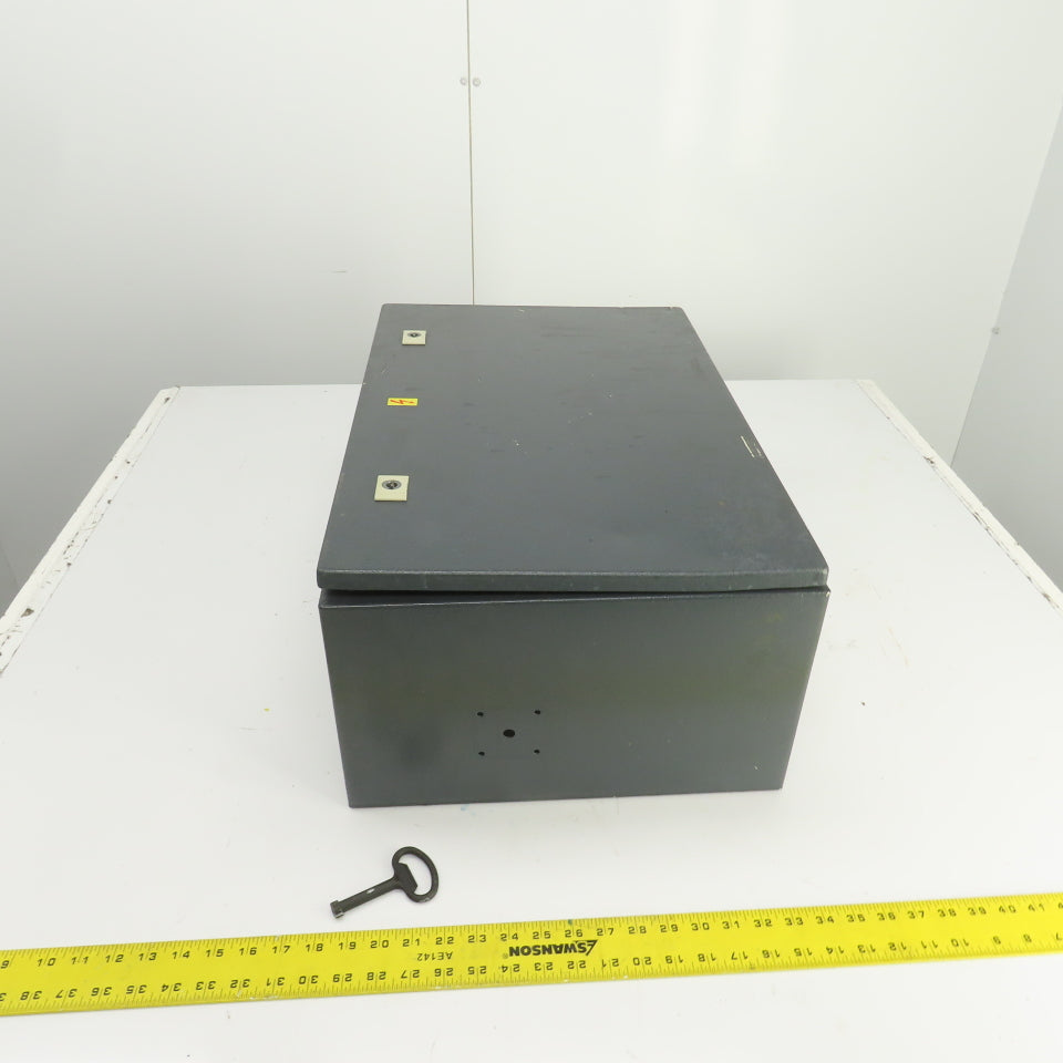 23.5" x 15.5" x 9" Steel Electrical Enclosure W/Backplate Hinged Door With Strut