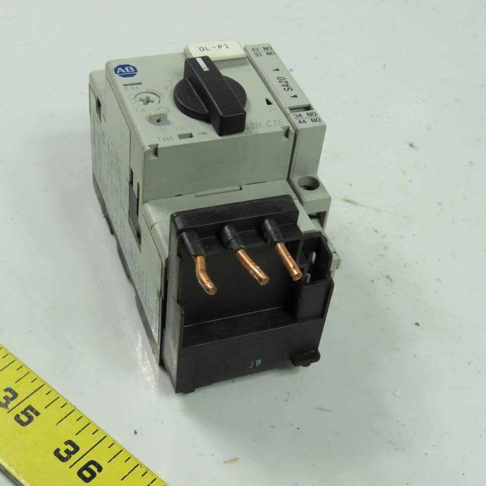 Allen Bradley 140M-C2E-B25 Ser B Motor Protector Circuit Breaker W/140M-C-A 2.5A