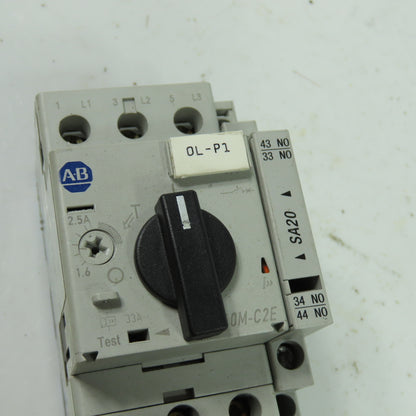 Allen Bradley 140M-C2E-B25 Ser B Motor Protector Circuit Breaker W/140M-C-A 2.5A