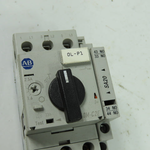Allen Bradley 140M-C2E-B25 Ser B Motor Protector Circuit Breaker W/140M-C-A 2.5A