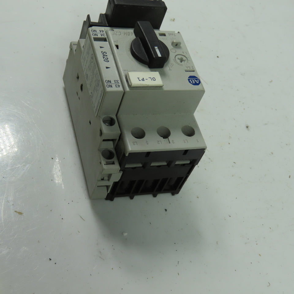 Allen Bradley 140M-C2E-B25 Ser B Motor Protector Circuit Breaker W/140M-C-A 2.5A