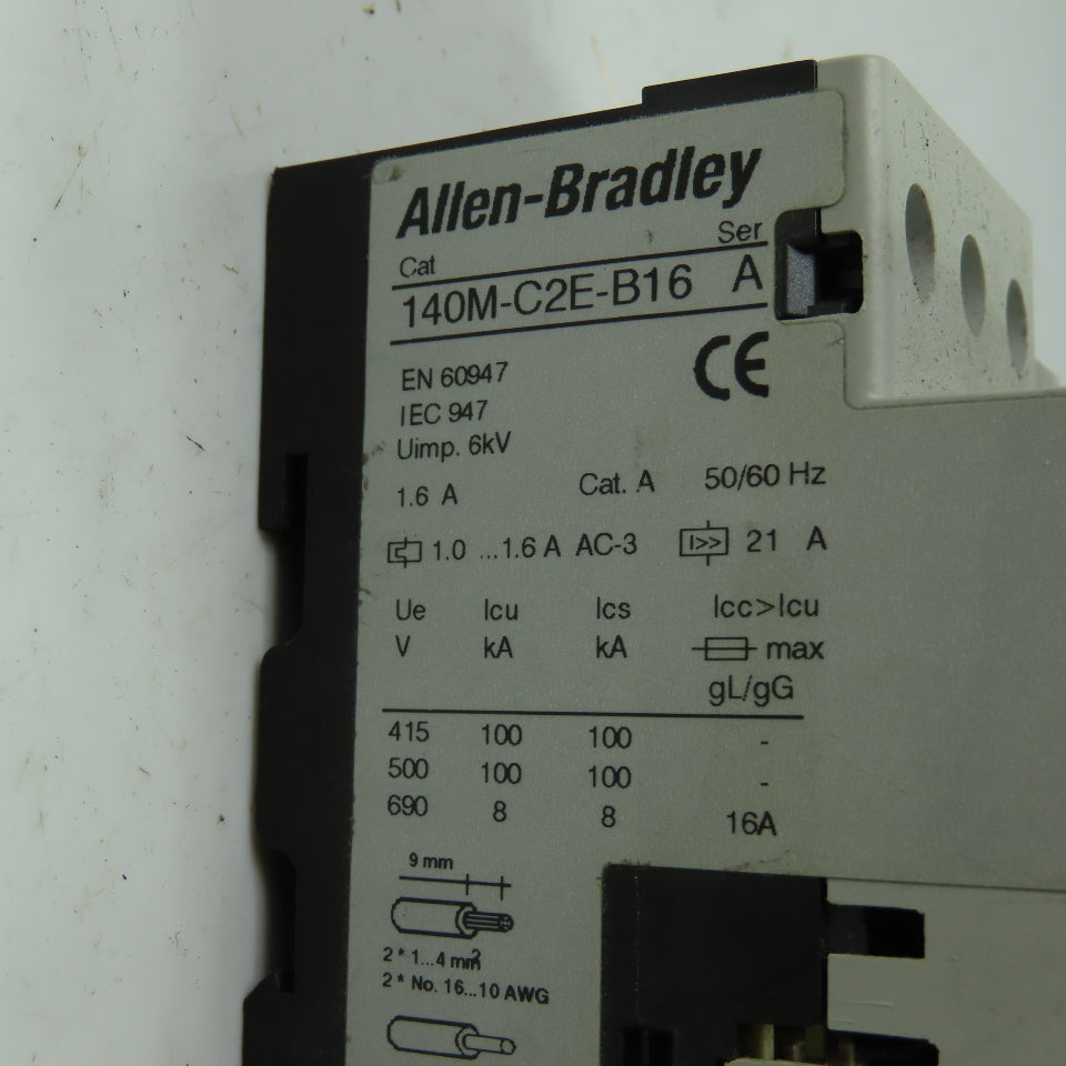 Allen Bradley 140M-C2E-B16 Ser A Motor Protector Circuit Breaker W/140M-C-A 1.6A