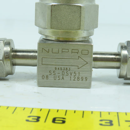 Nupro SS-DSV51 Stainless Steel High Purity Diaphragm Sealed Valve 1/4" VCR