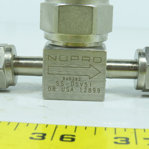 Nupro SS-DSV51 Stainless Steel High Purity Diaphragm Sealed Valve 1/4" VCR