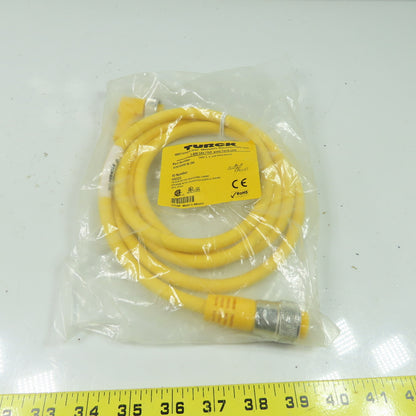 Turck RYM WKM 36-2M U5521 Cordset Cable Straight Male to Right Angle Female 3W
