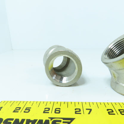 1" NPT Female 304 Stainless Steel Pipe Elbow 45° Lot Of 6
