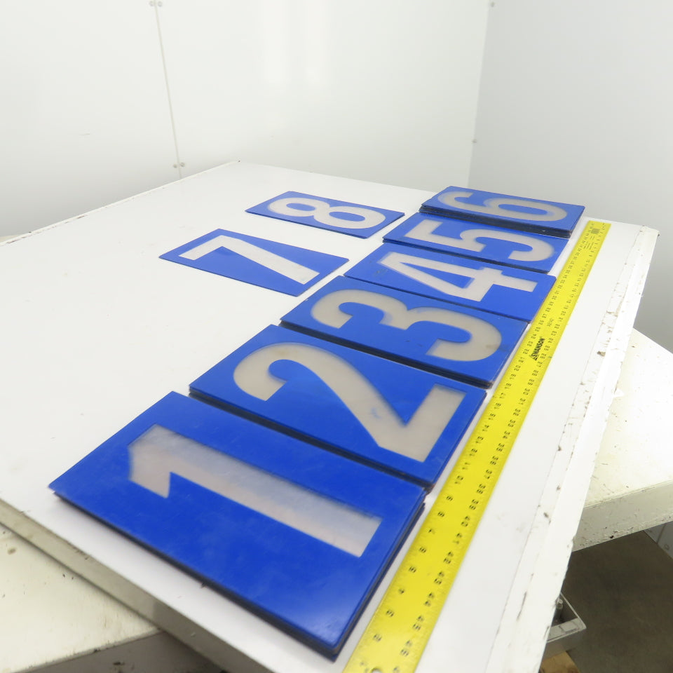 14" x 7-1/2" Plastic Marquee Numbers On Plexiglass 1 To 8 Lot Of 44