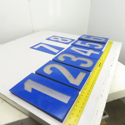 14" x 7-1/2" Plastic Marquee Numbers On Plexiglass 1 To 8 Lot Of 44