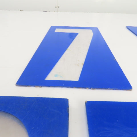 14" x 7-1/2" Plastic Marquee Numbers On Plexiglass 1 To 8 Lot Of 44